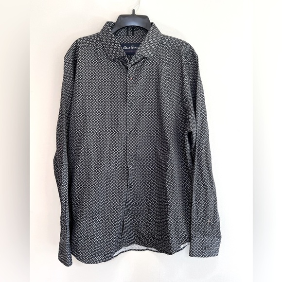 Robert Graham Modern Americana Black Button Down Shirt with Comma Design, sz XL - Picture 1 of 8